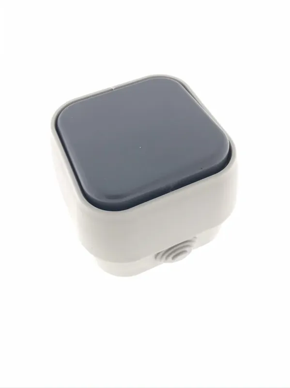 Nieuw Benson Opbouw Schakelaar - Enkelvoudig - IP54 - Waterdicht - 10A - Grijs/Antraciet