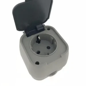 Benson Wandcontactdoos - Opbouw - Waterdicht - IP54 - 16A - Grijs/Antraciet Premium