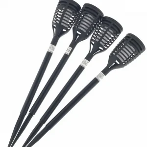 Rechtstreeks Van De Fabrikant Benson Solar Tuinlamp Fakkel – Set van 4 – Flikkerend Kaarseffect – 41 cm