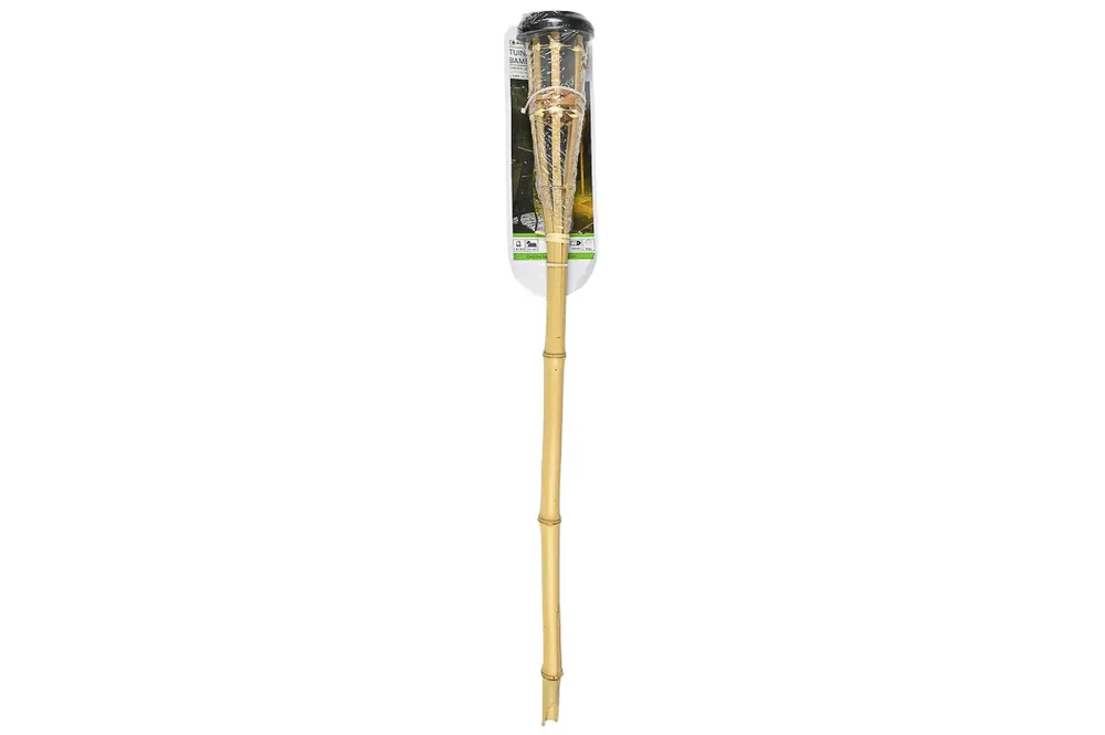 Benson Sfeervolle Bamboe Tuinfakkel – Solar – 78 cm – Warm Wit LED Hoge Kwaliteit