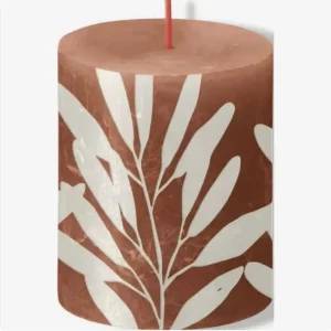 Veilige Betaling Bolsius Stompkaars Rusty Pink met Print – 80 x 68 mm – 35 Branduren