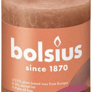 Aanbieding Bolsius Stompkaars Rusty Pink – 80 x 68 mm – 35 Branduren