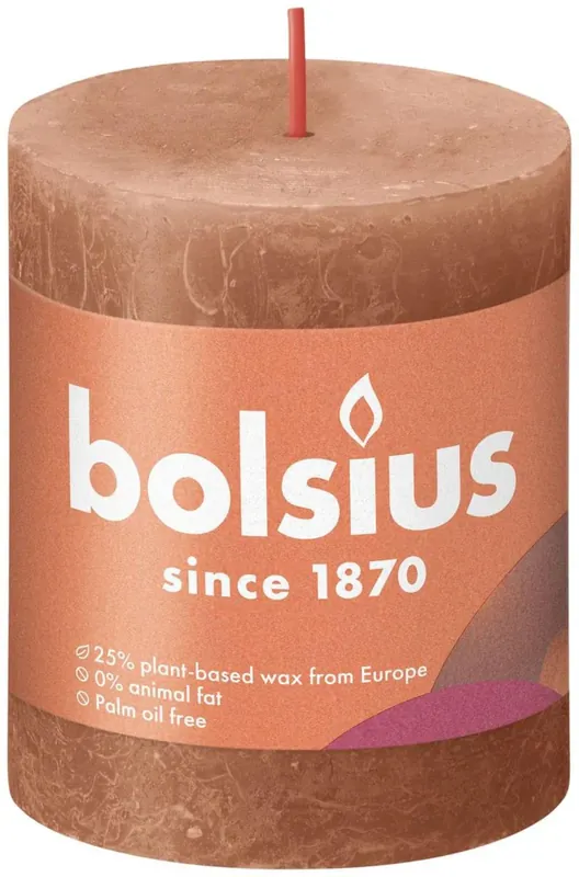 Aanbieding Bolsius Stompkaars Rusty Pink – 80 x 68 mm – 35 Branduren