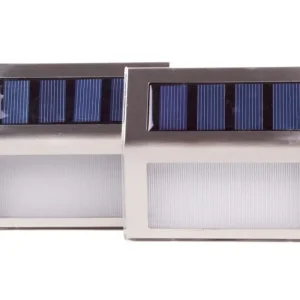 Hofftech Solar LED Wandlamp RVS – Set van 2 – Lichtsensor – 400 mAh Actieprijs