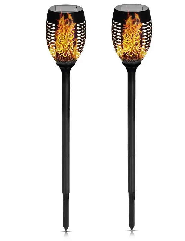 Benson Solar Tuinlamp Fakkel – Set van 2 – Realistisch Vlammen-effect – 74 cm Gereduceerde Prijs